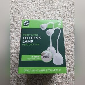 NIB Greenlite LED Desk Lamp - White (2 Pack)